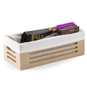 Wooden Tan Storage Bins - Extra Small