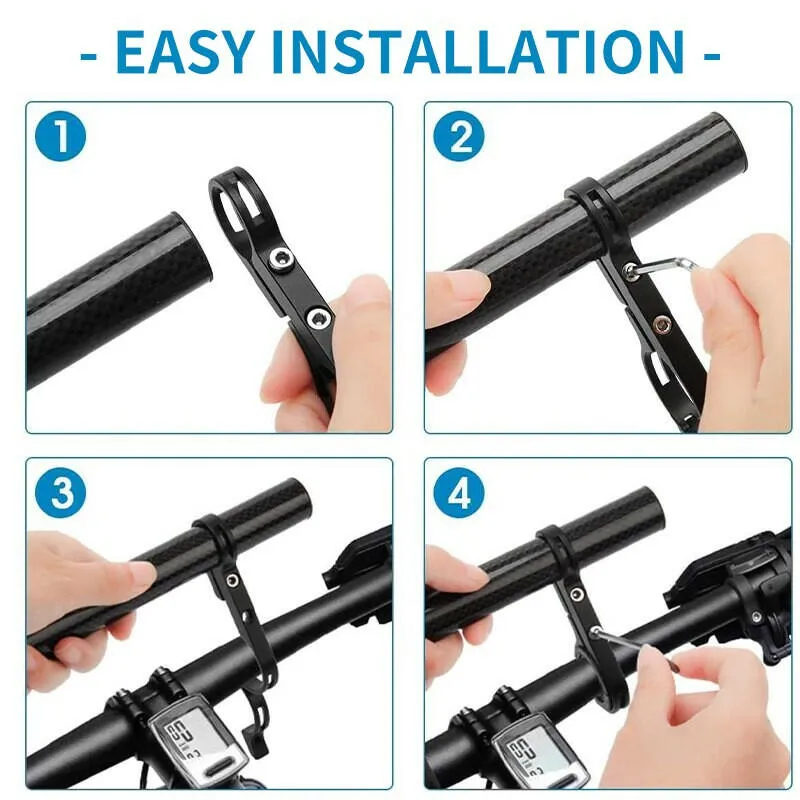 X-TIGER Bike Handlebar Extender Double Handlebar Extension Carbon Fiber Mount Holder with Aluminum Alloy Bracket